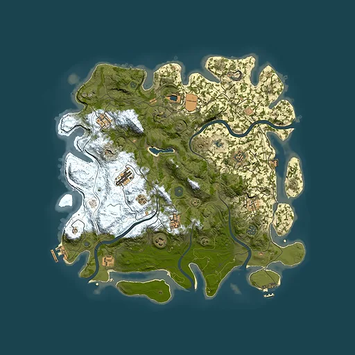 Rust map seed 0, 4250x4250m top-down preview