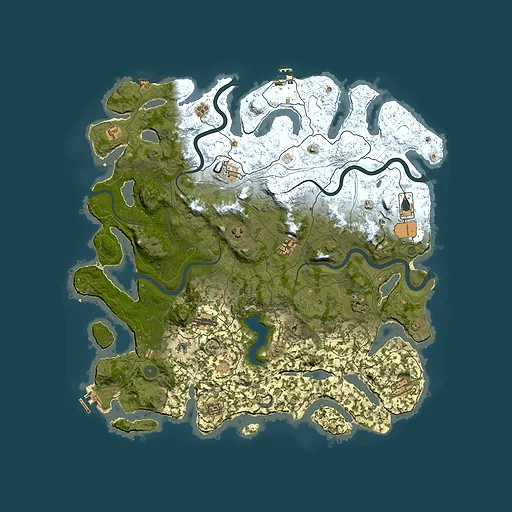 Rust map seed 4497, 4750x4750m top-down preview