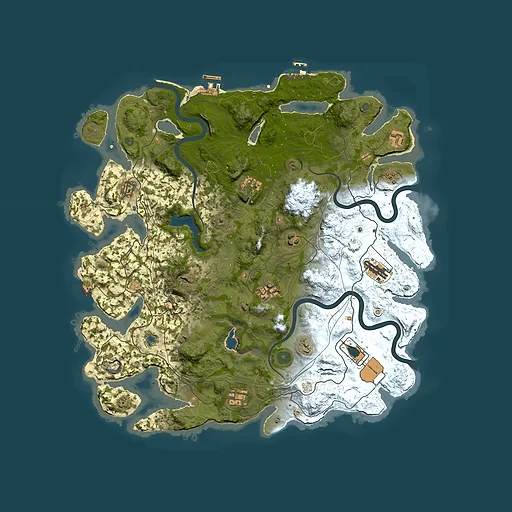 Rust map seed 3570, 4400x4400m top-down preview