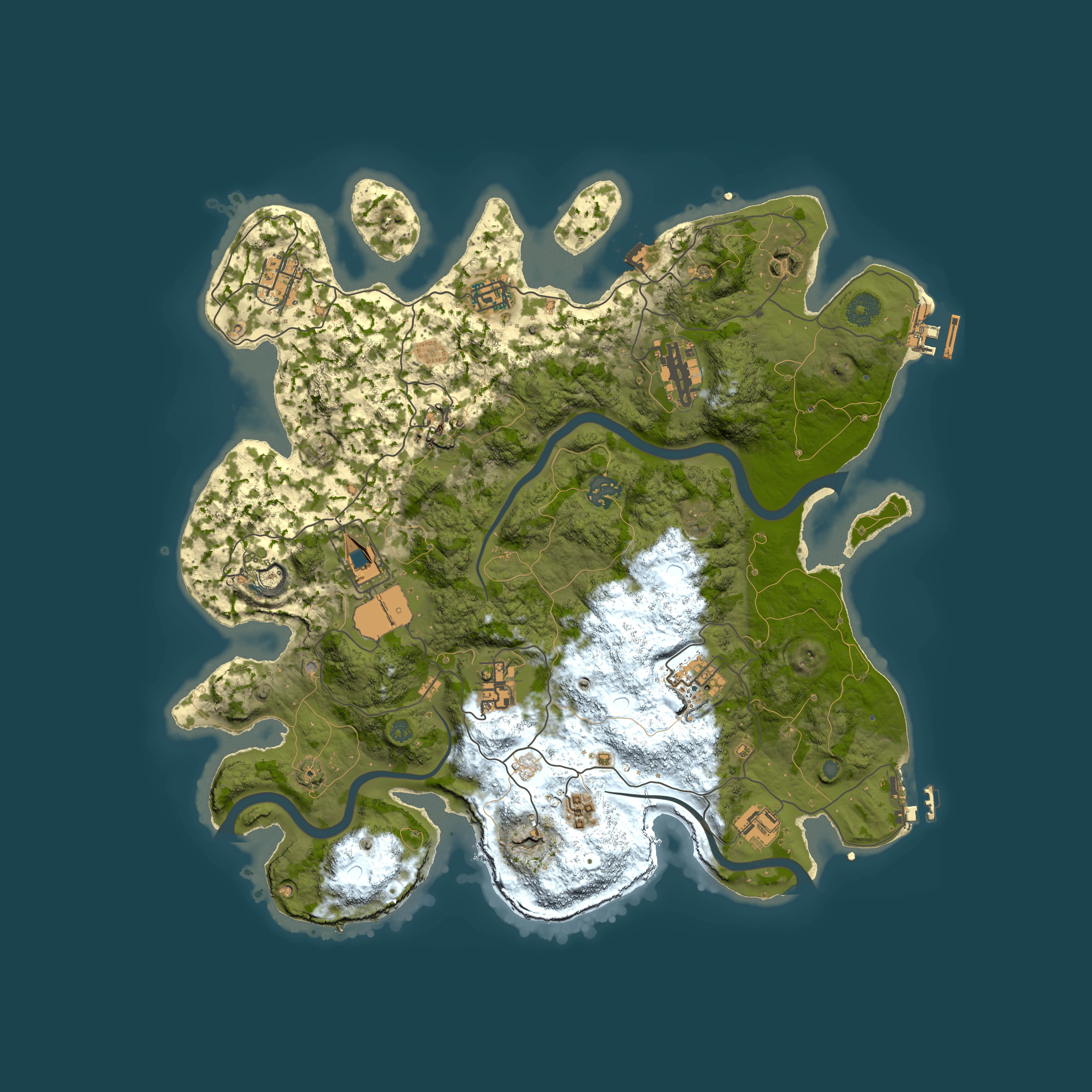 Full top-down render of Rust map seed 75902336, 3800x3800m