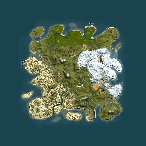 Rust map seed 1337, 4000x4000m top-down preview