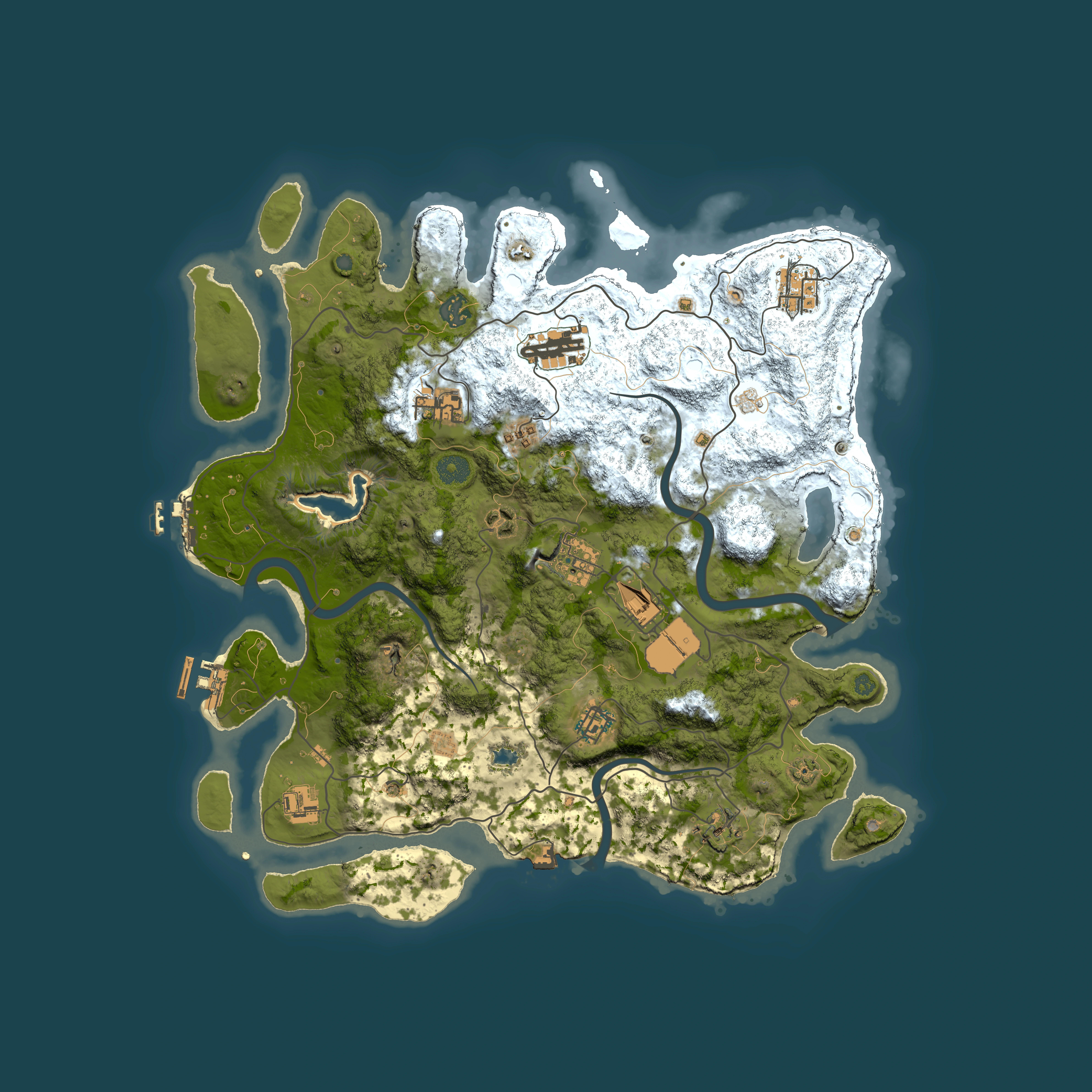 Full top-down render of Rust map seed 1310251311, 4000x4000m