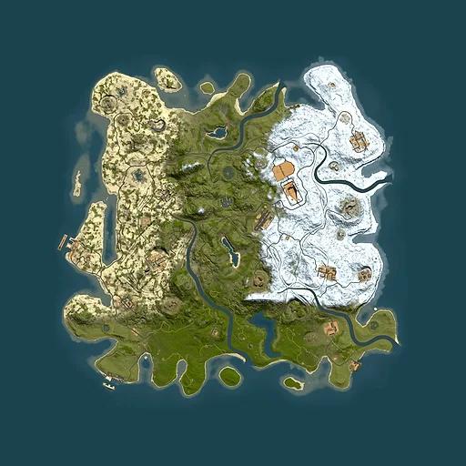 Rust map seed 0, 4500x4500m top-down preview