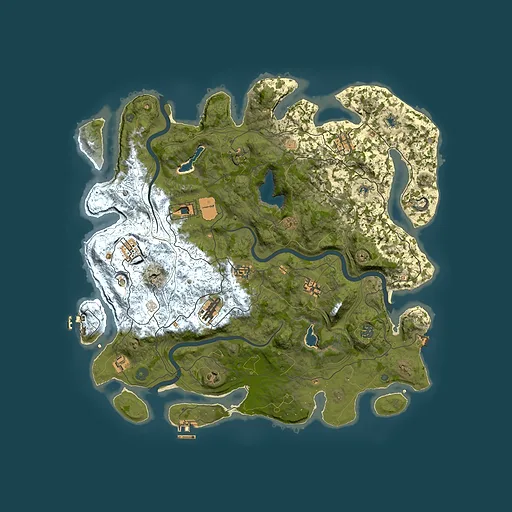 Rust map seed 485969061, 4500x4500m top-down preview