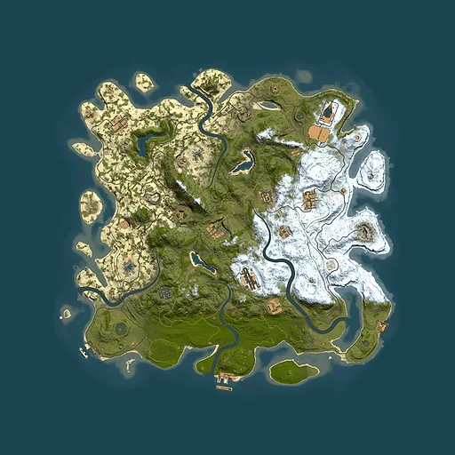 Rust map seed 0, 4500x4500m top-down preview