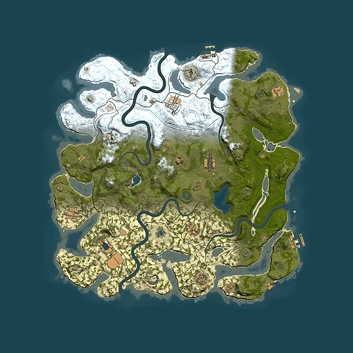 Rust map seed 2686, 4400x4400m top-down preview