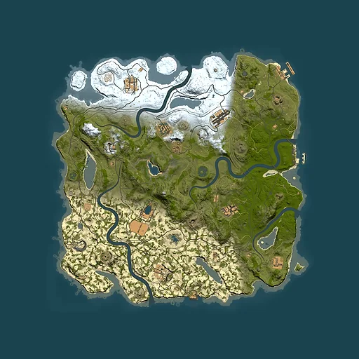 Rust map seed 1401329608, 4000x4000m top-down preview