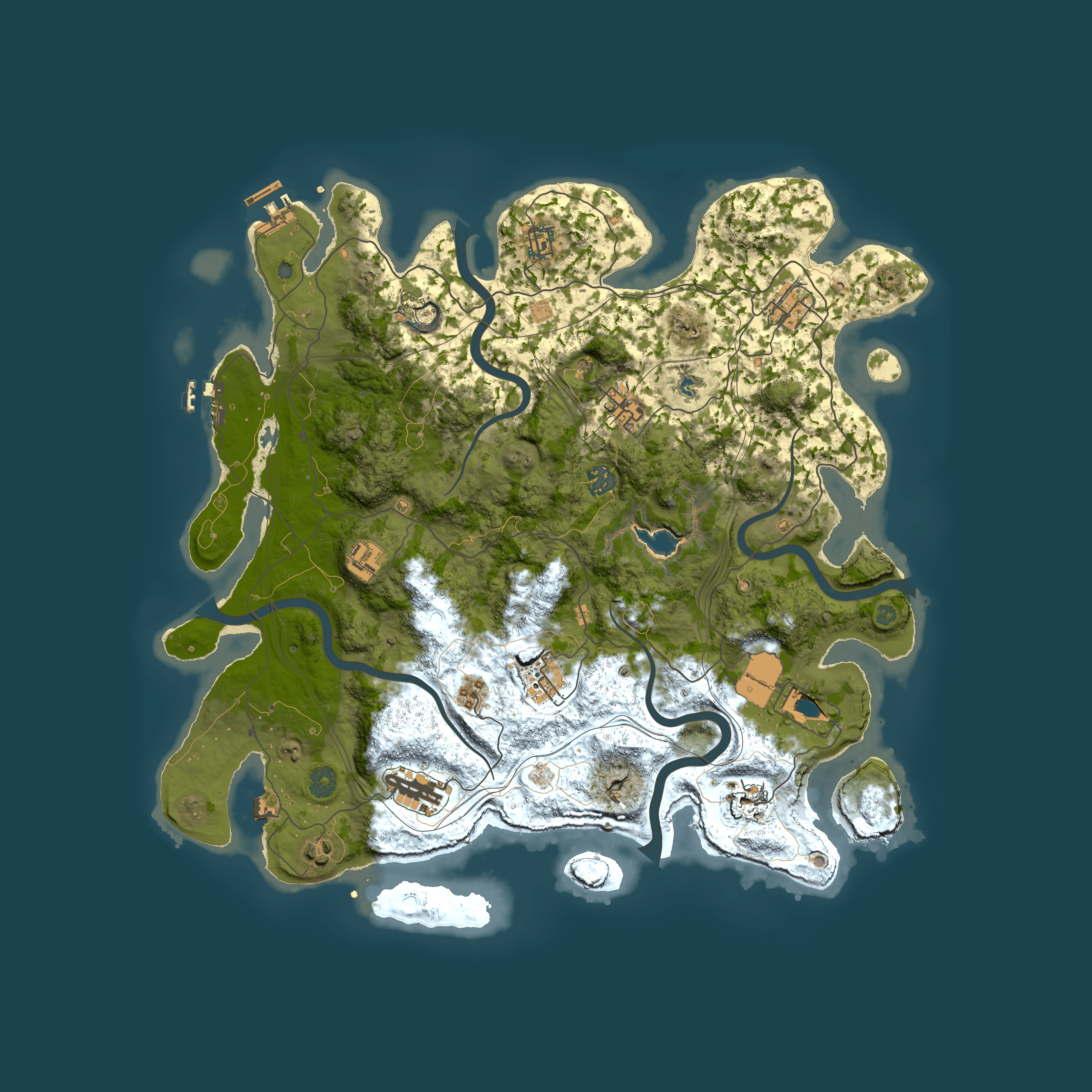 Full top-down render of Rust map seed 49526, 4250x4250m