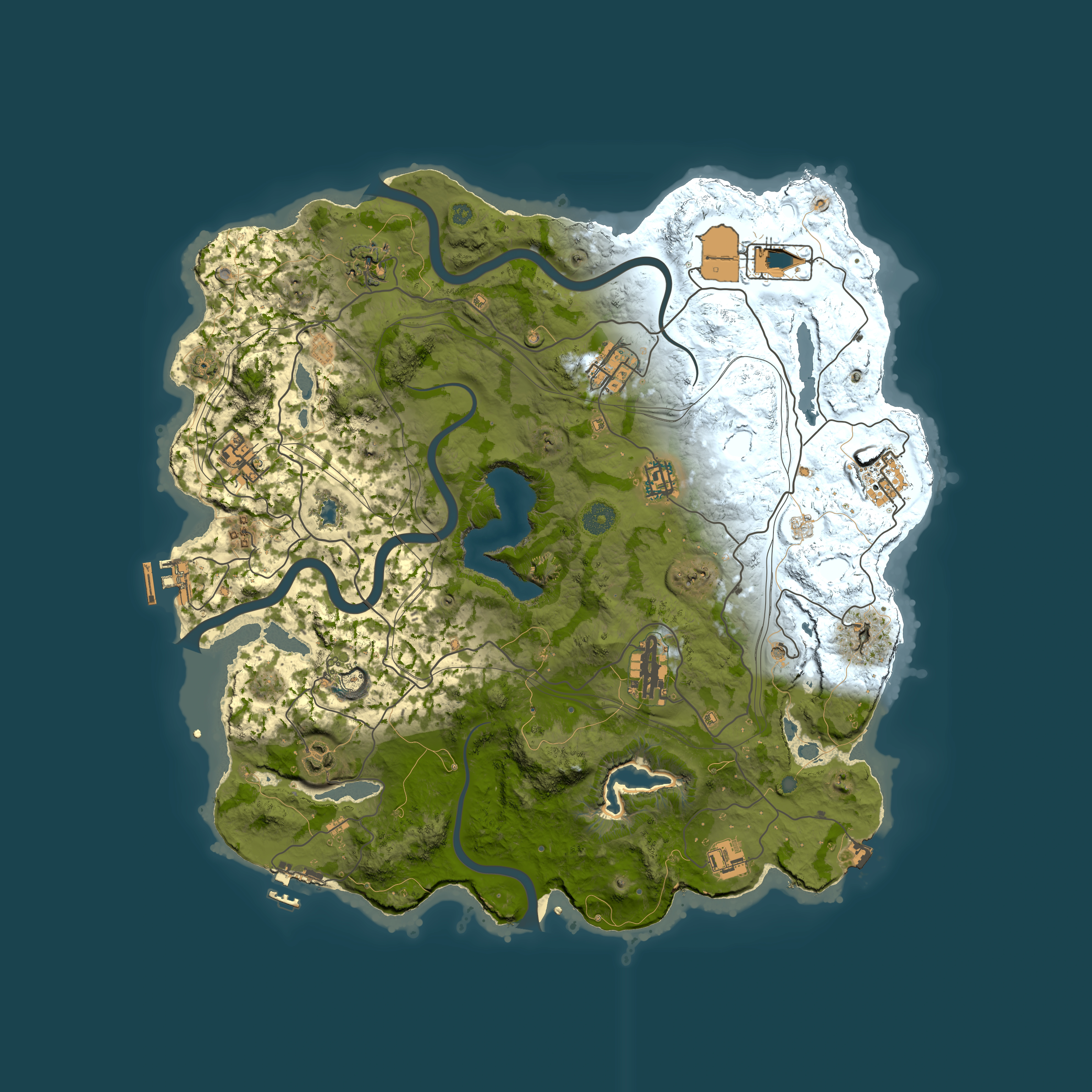 Full top-down render of Rust map seed 12954271, 4000x4000m