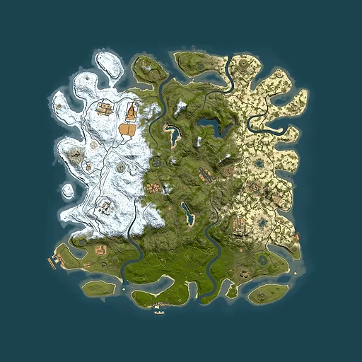 Rust map seed 0, 4500x4500m top-down preview