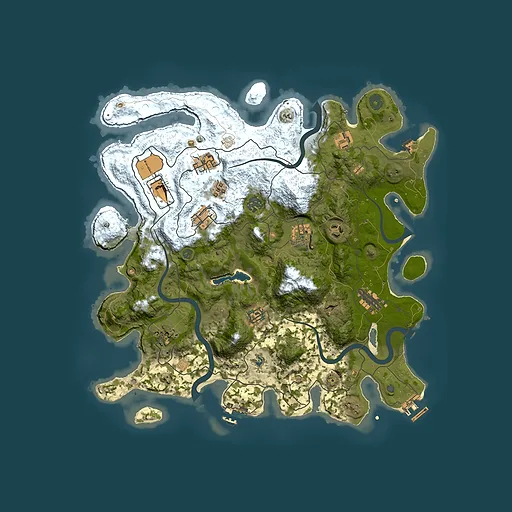 Rust map seed 1043928011, 4000x4000m top-down preview