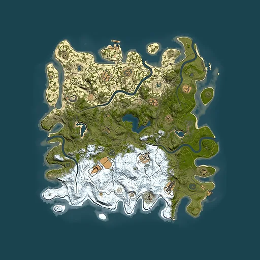 Rust map seed 0, 4500x4500m top-down preview