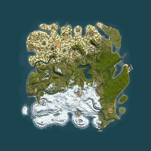 Rust map seed 0, 4500x4500m top-down preview
