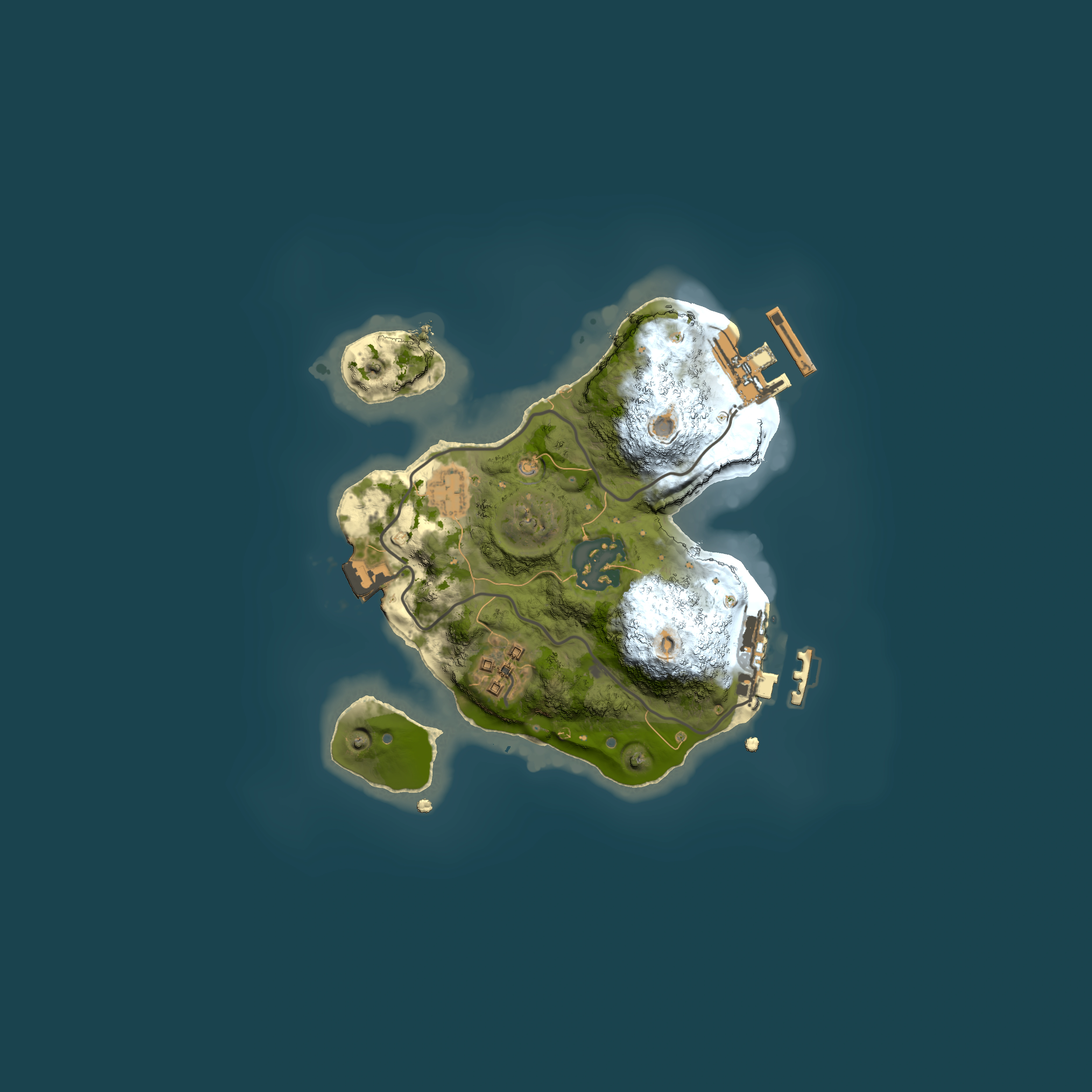 Full top-down render of Rust map seed 961860960, 2000x2000m
