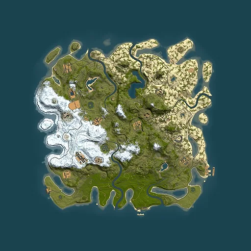 Rust map seed 0, 4500x4500m top-down preview