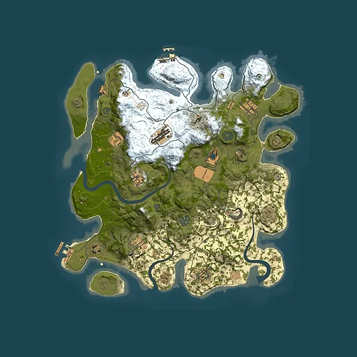 Rust map seed 62541, 3750x3750m top-down preview