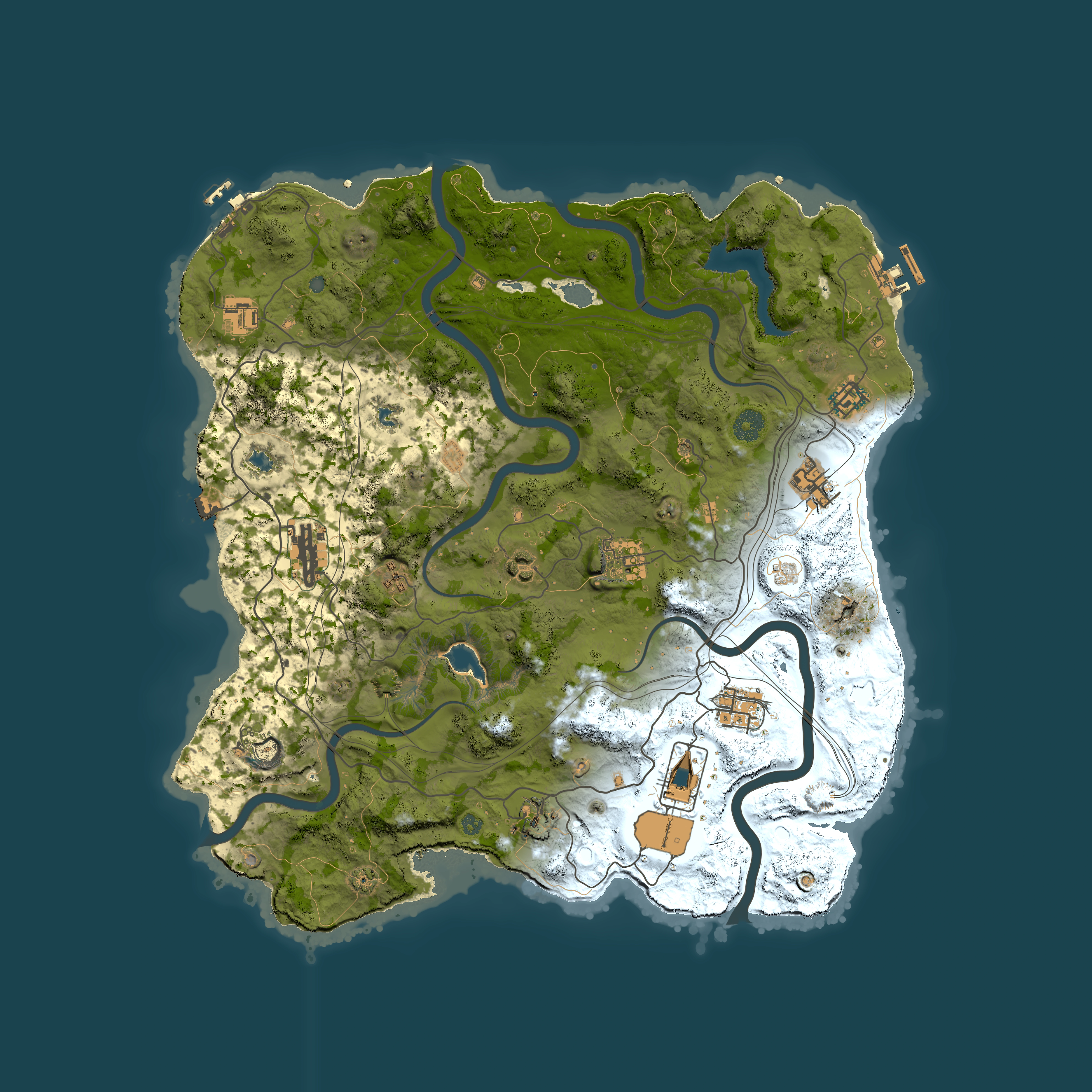 Full top-down render of Rust map seed 1177162036, 4000x4000m