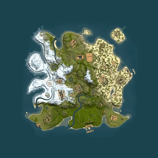 Rust map seed 1465224599, 3500x3500m top-down preview