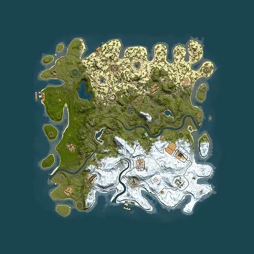 Rust map seed 0, 4500x4500m top-down preview