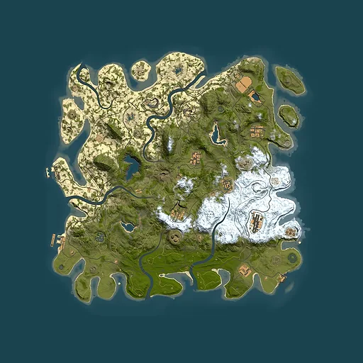 Rust map seed 0, 4500x4500m top-down preview