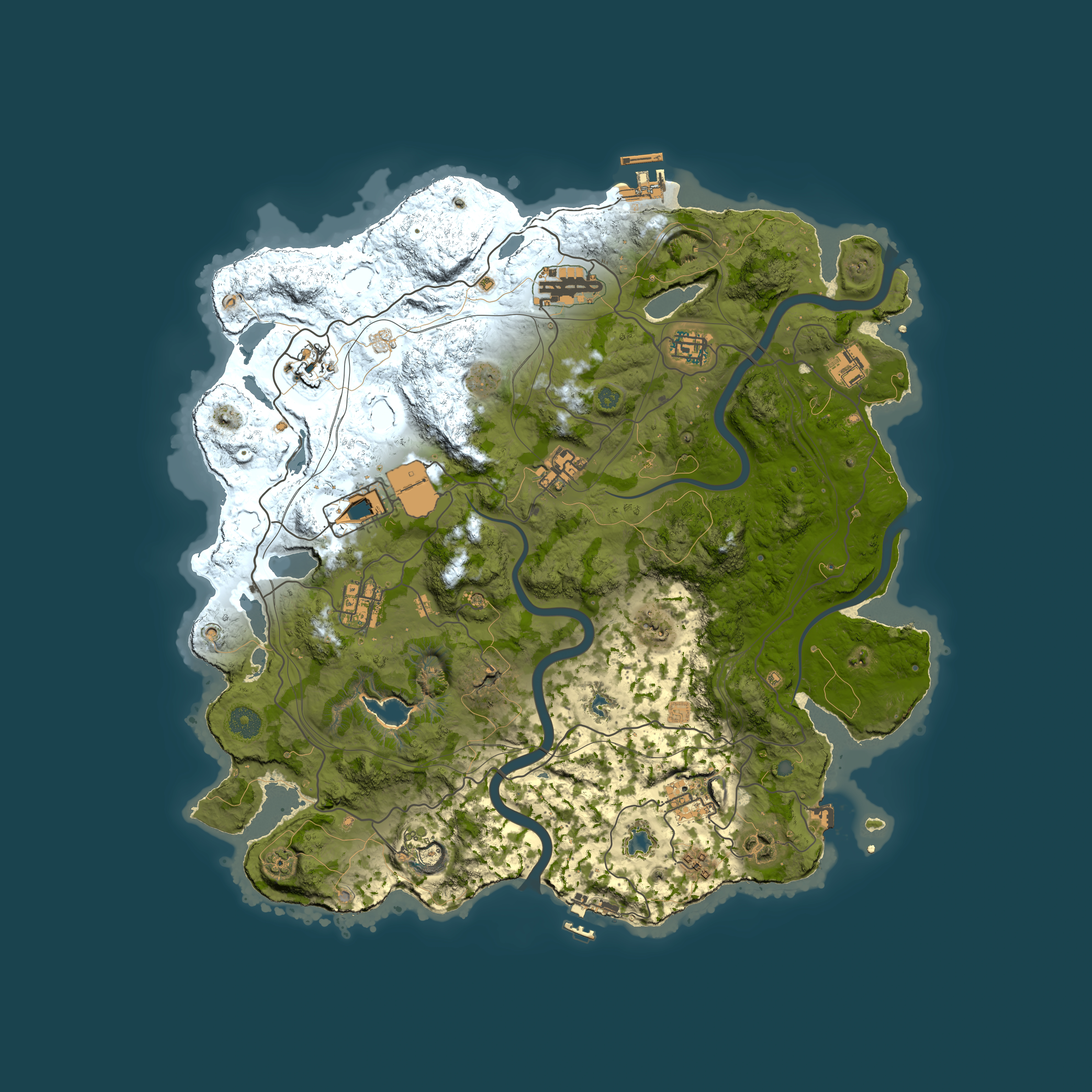 Full top-down render of Rust map seed 1899209316, 4000x4000m