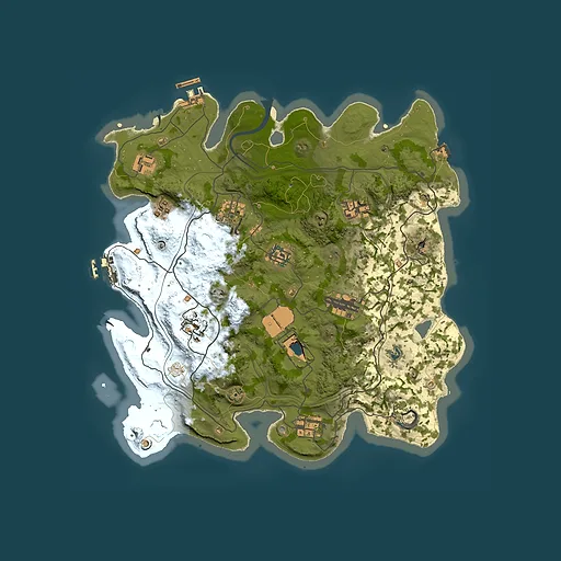 Rust map seed 1337, 3500x3500m top-down preview