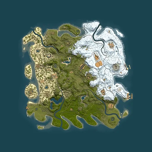 Rust map seed 0, 4500x4500m top-down preview