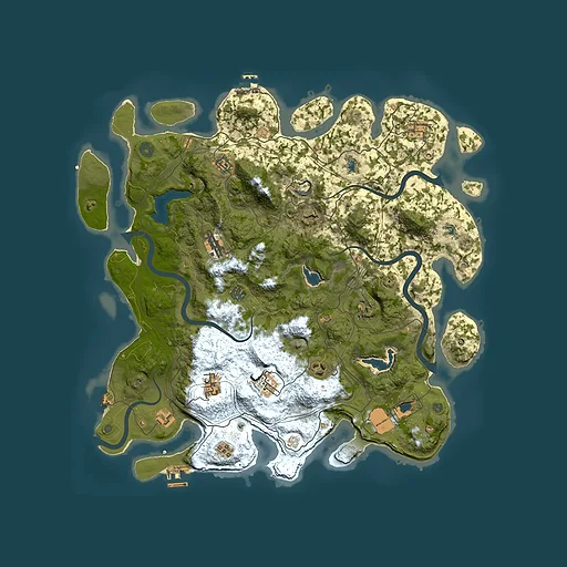 Rust map seed 0, 4500x4500m top-down preview