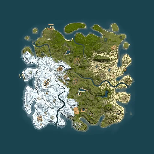 Rust map seed 0, 4500x4500m top-down preview