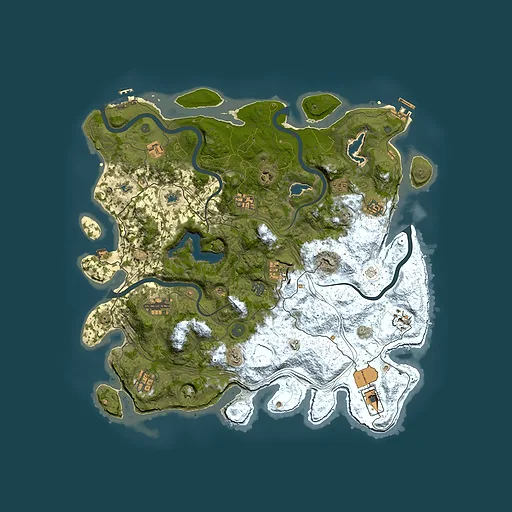 Rust map seed 0, 4500x4500m top-down preview
