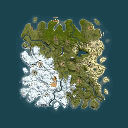 Rust map seed 0, 4500x4500m top-down preview