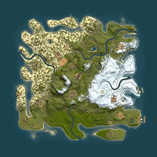 Rust map seed 0, 4250x4250m top-down preview