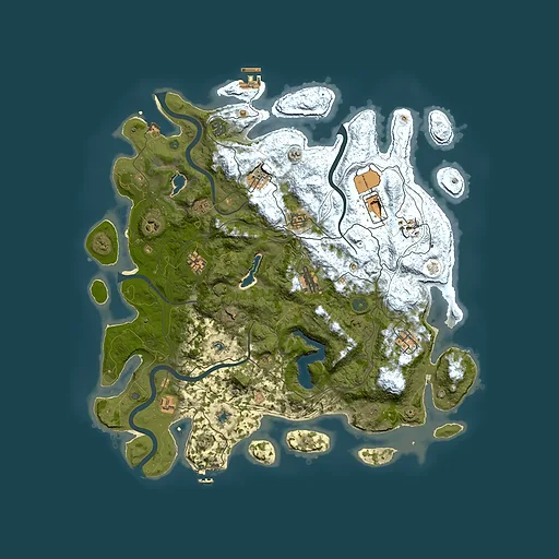 Rust map seed 0, 4500x4500m top-down preview