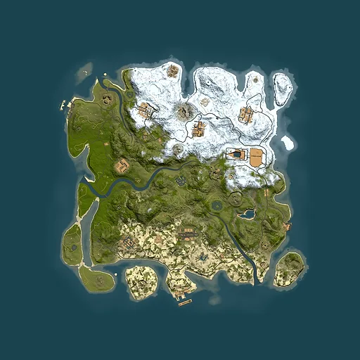 Rust map seed 0, 4000x4000m top-down preview