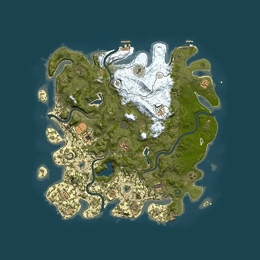 Rust map seed 0, 4500x4500m top-down preview