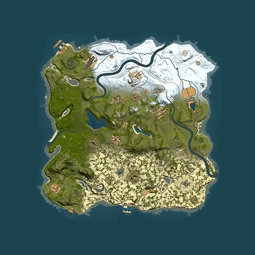Rust map seed 147129381, 3750x3750m top-down preview