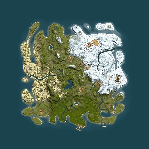 Rust map seed 0, 4500x4500m top-down preview