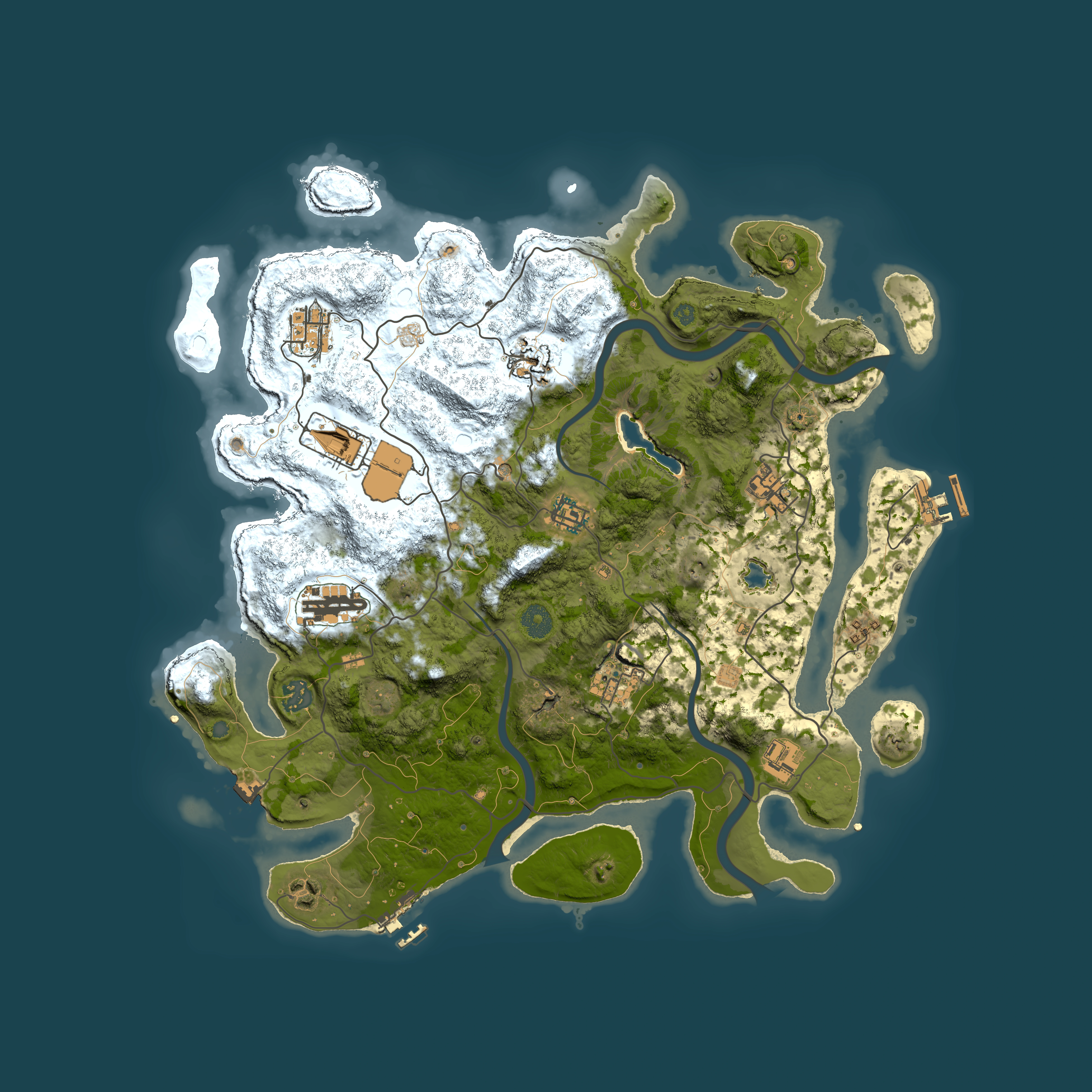 Full top-down render of Rust map seed 272762866, 4000x4000m