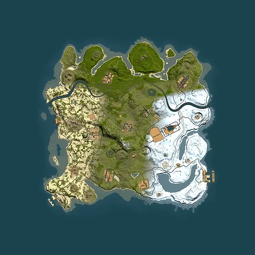 Rust map seed 1, 3447x3447m top-down preview