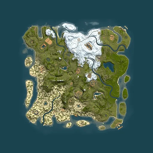 Rust map seed 0, 4500x4500m top-down preview