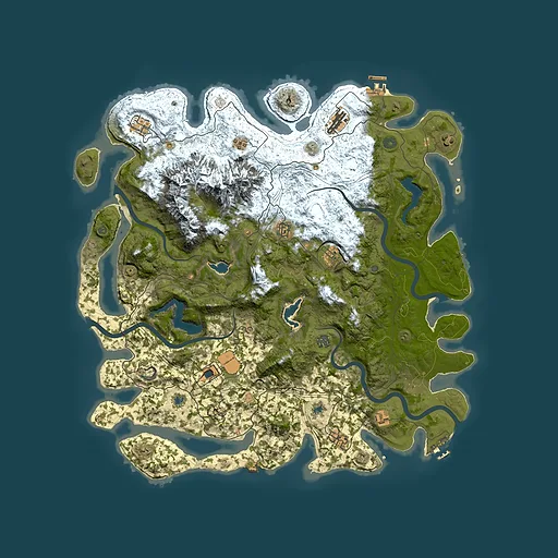 Rust map seed 516924061, 5000x5000m top-down preview