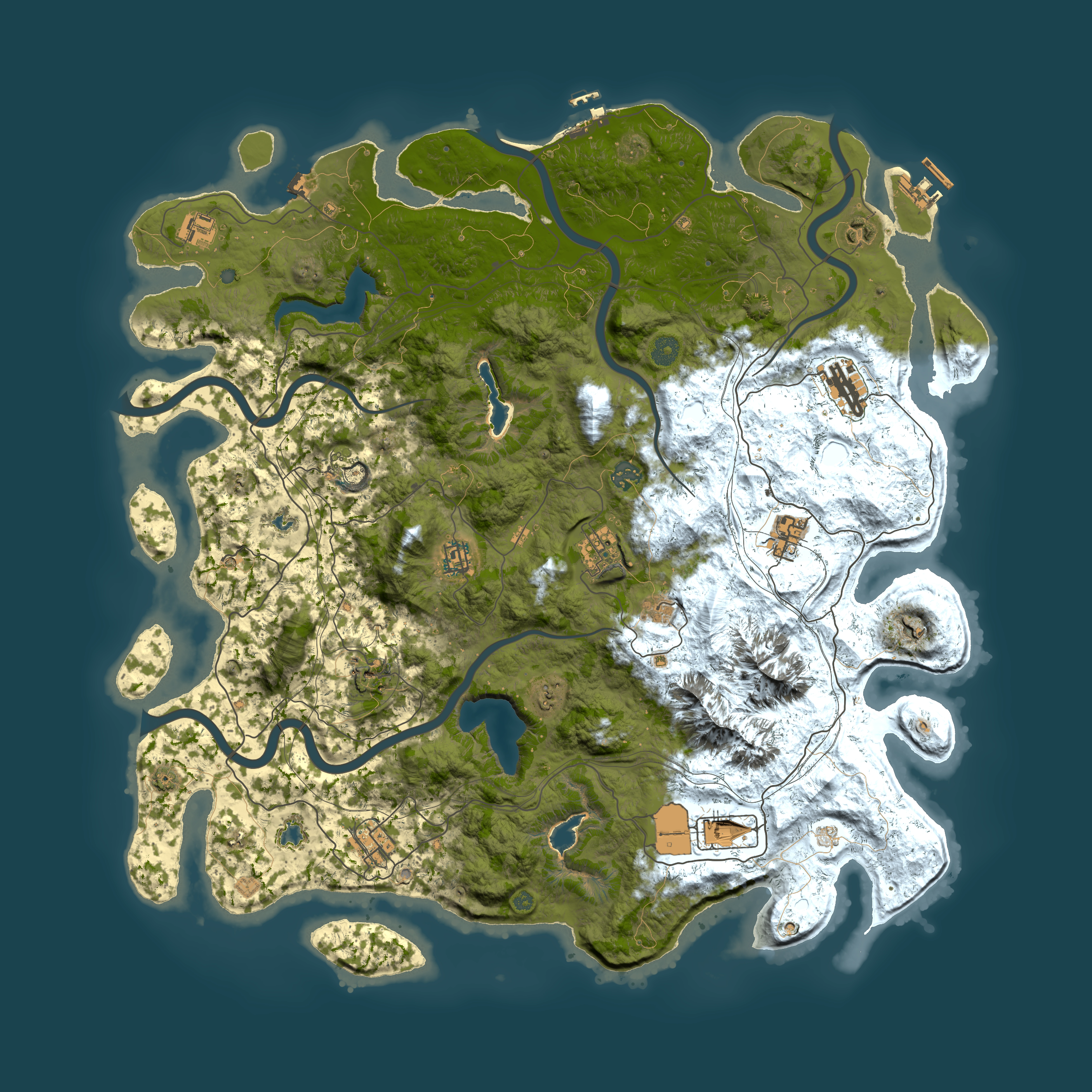 Full top-down render of Rust map seed 1167769269, 5000x5000m