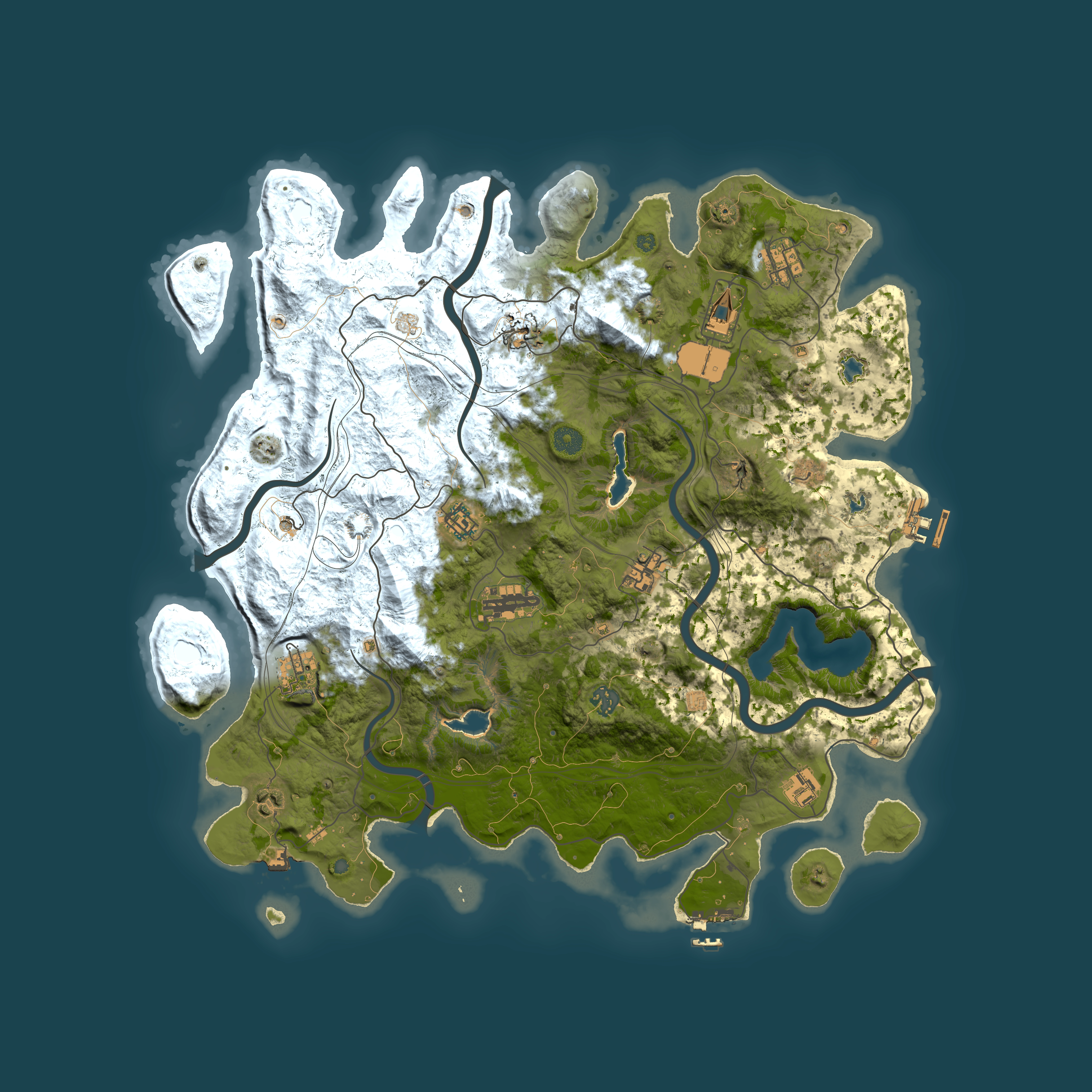 Full top-down render of Rust map seed 1337, 4500x4500m