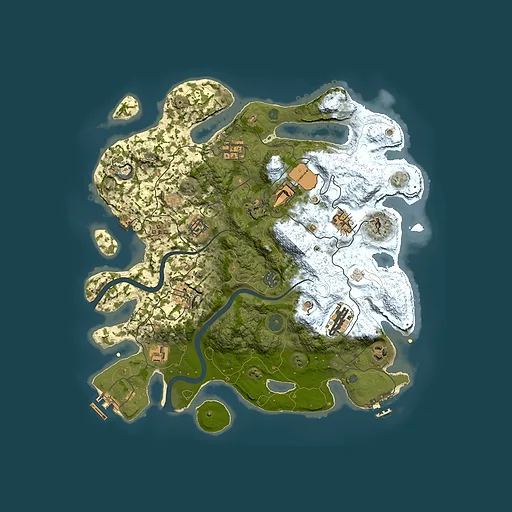 Rust map seed 0, 3750x3750m top-down preview