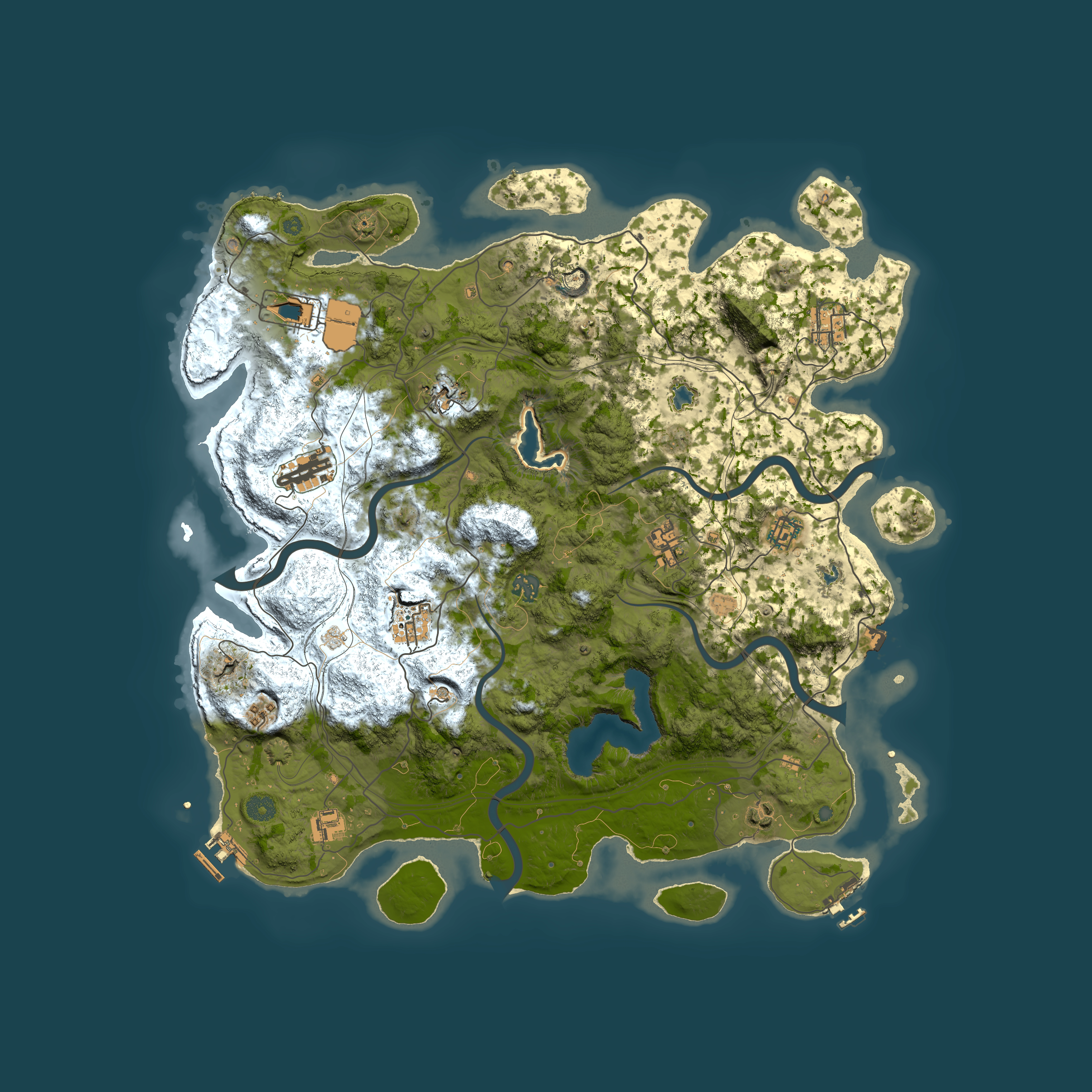 Full top-down render of Rust map seed 1571545914, 4500x4500m