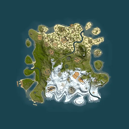 Rust map seed 0, 3750x3750m top-down preview