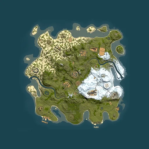 Rust map seed 30608, 3800x3800m top-down preview
