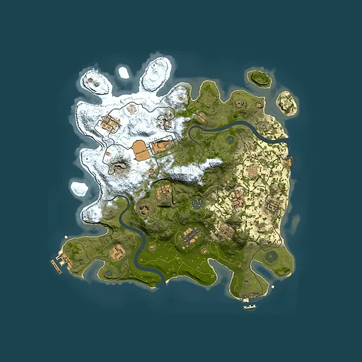 Rust map seed 0, 3500x3500m top-down preview