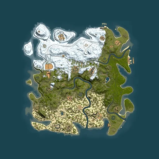 Rust map seed 0, 4250x4250m top-down preview