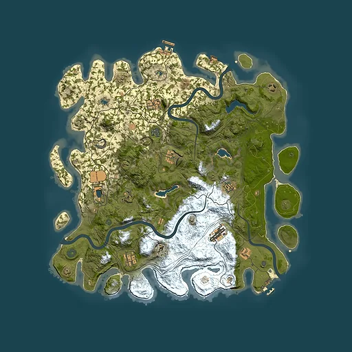 Rust map seed 0, 4500x4500m top-down preview